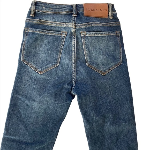 AllSaints Stilt High Rise Skinny Fit Blue Jeans Size 25 - Picture 2 of 7